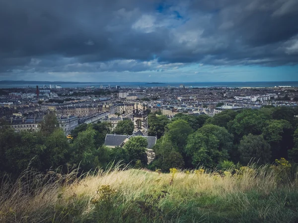 Aerial view over the Leith district of Edinburgh — Stock Photo, Image