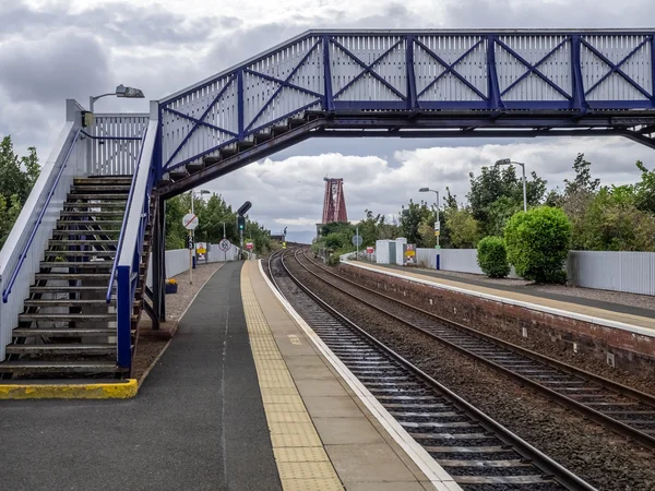 Overbridge na estação de trem — Fotografia de Stock