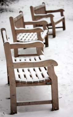 Kışın Park banklar