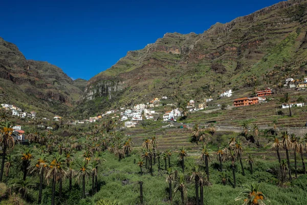 Casas en la colina en el hermoso Valle Gran Rey —  Fotos de Stock