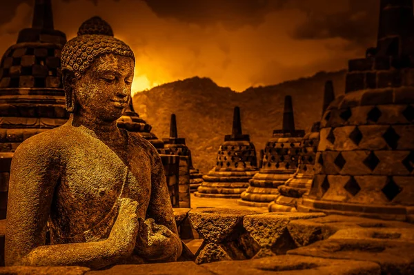 Boeddha in borobudur — Stockfoto