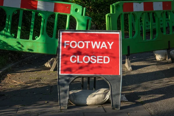 Footway fechado sinal — Fotografia de Stock