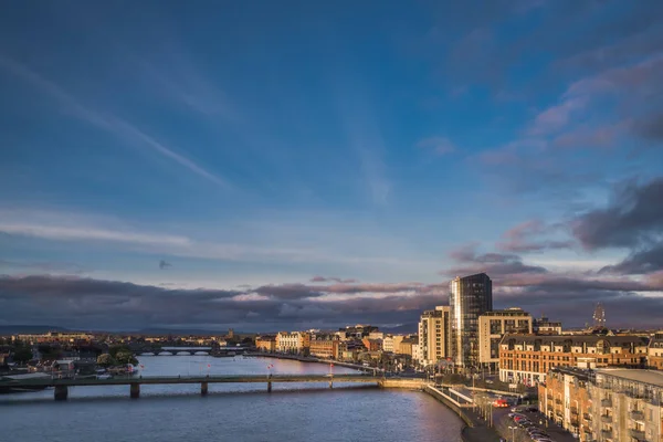 Zachód słońca nad Limerick city — Zdjęcie stockowe