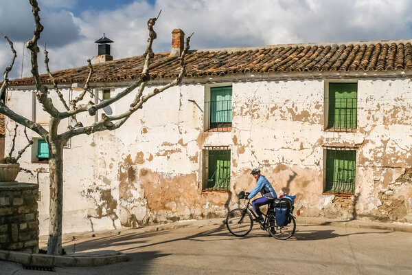 Girl on a bicycle in Spain