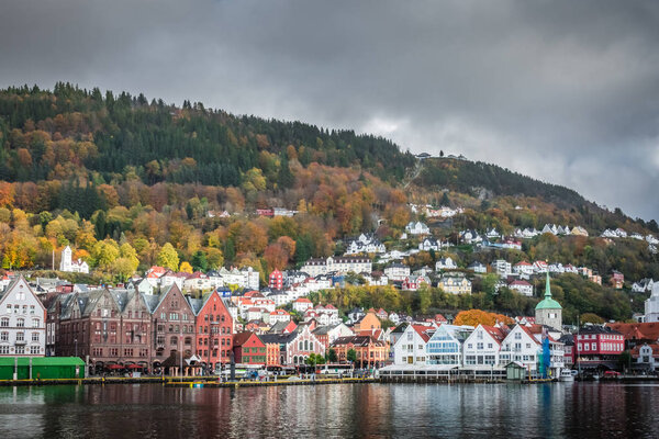 Colorful houses in the historic Bryggen in Bergen