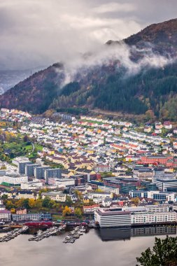 Bergen şehirdeki renkli evleri