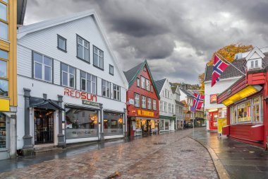 Bergen şehir merkezinde sonbahar
