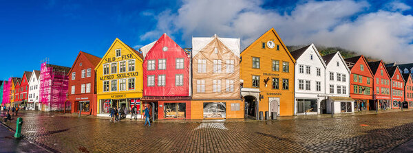 Colorful houses in the historic Bryggen in Bergen