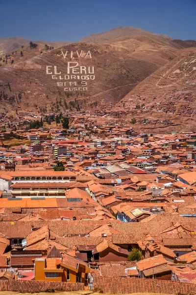 Háztetők cusco térképén — Stock Fotó