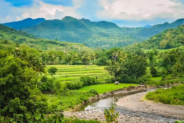 Valle del fiume in Sumbava — Foto Stock