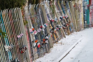 A fence made of skis clipart
