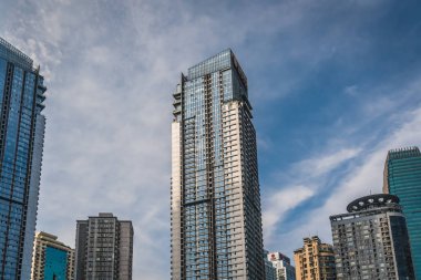 Chongqing şehrindeki modern ticari binalar