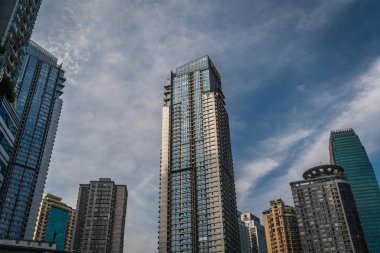 Chongqing şehrindeki modern ticari binalar