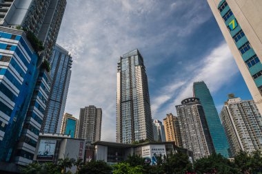 Chongqing şehrindeki modern ticari binalar