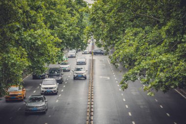 Xian şehrinde trafik sıkışık.