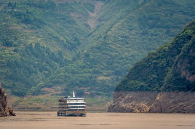 Luxury passenger cruise ship on Yangtze river clipart