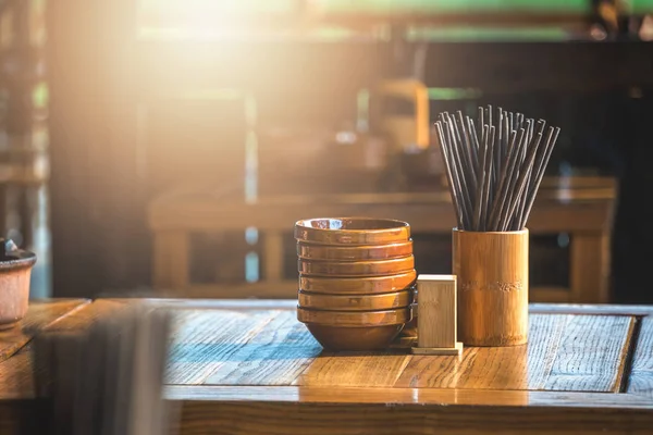 Čínská restaurace nastavení stolu — Stock fotografie