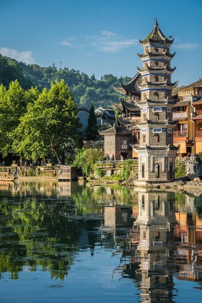 Fenghuang Wanming Pagoda Tower in the Old Town — Stock Photo, Image