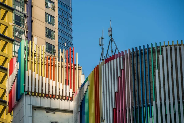 Chongqing China Agosto 2019 Detalle Exterior Del Moderno Edificio Comercial — Foto de Stock