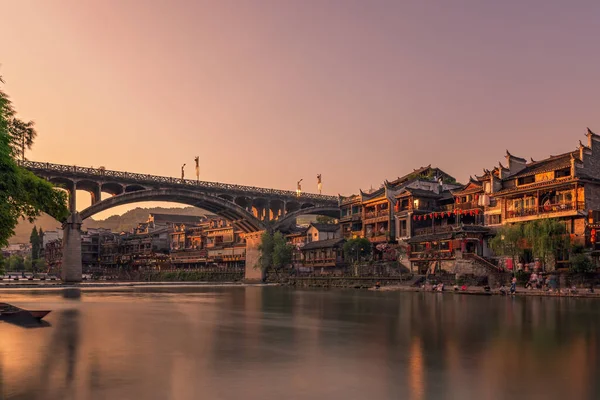 Feng Huang China August 2019 Long Time Exposure Road Bridge — 스톡 사진