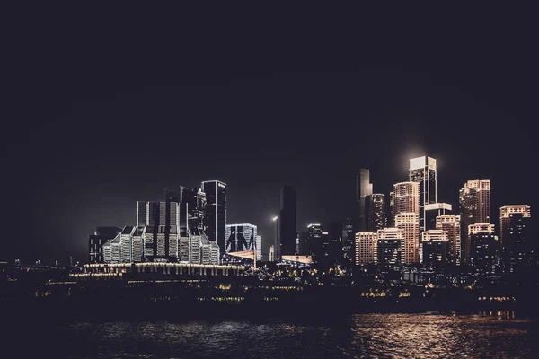 Chongqing China Augustus 2019 Nachtzicht Van Chongqing Stadsverlichting Jialing Yangtze — Stockfoto