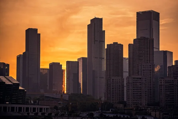 Chongqing Čína Srpen 2019 Pohled Vysoké Obytné Komerční Budovy Městě — Stock fotografie