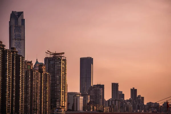 Chongqing Çin Ağustos 2019 Chongqing Şehrindeki Yüksek Binaların Ticari Binaların — Stok fotoğraf