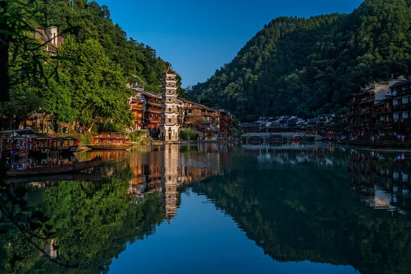 Feng Huang China August 2019 Landmark Fenghuang Wanming Pagoda Tower — стокове фото