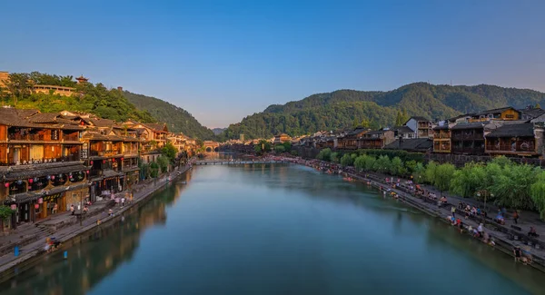 Feng Huang China August 2019 Panoramic View Ancient Bridge Stepping — Stock Photo, Image