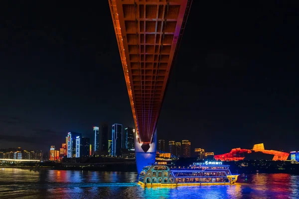 Chongqing China August 2019 Luxury Passenger Tourist Ship Cruising Illuminated — Stock Photo, Image