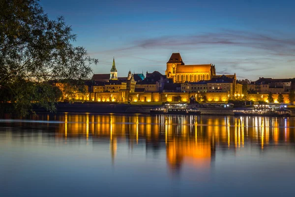 Torun, Polonya Old Town akşam Panoraması