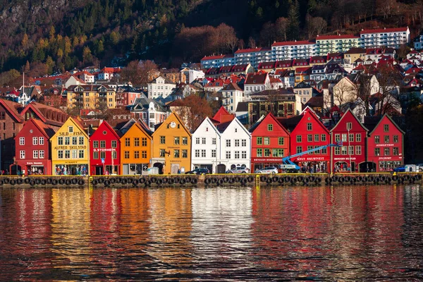 Bryggen, Bergen, Norveç - Kasım 2019. Unesco 'nun Dünya Mirası