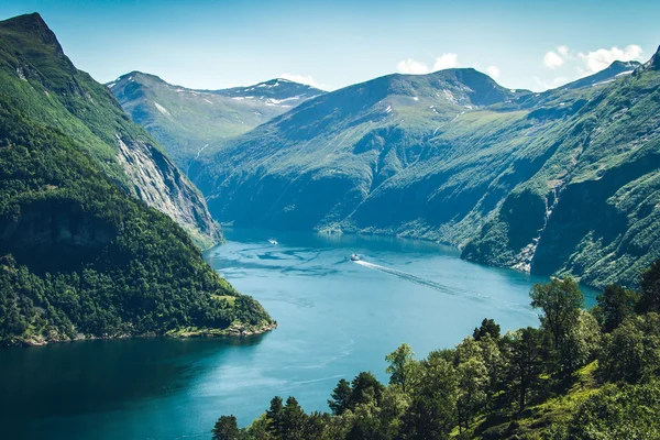 Geiranger Fjord Norvégiában — Stock Fotó