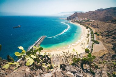 The most famous beach on Tenerife  - Las Teresitas clipart