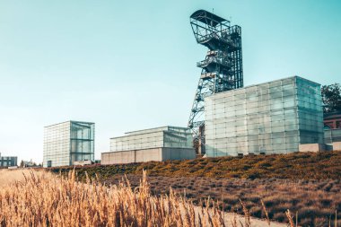 Katowice, Polonya - 25 Ağustos 2016: Silesian eski kömür madeni 