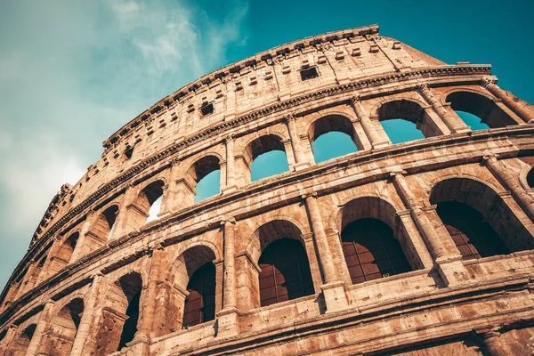 Das Antike Kolosseum Rom Bei Untergang — Stockfoto