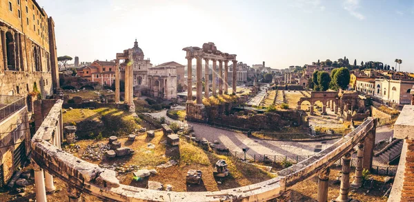 Foro Romano Antiche Rovine Alla Luce Del Sole Roma Italia — Foto Stock