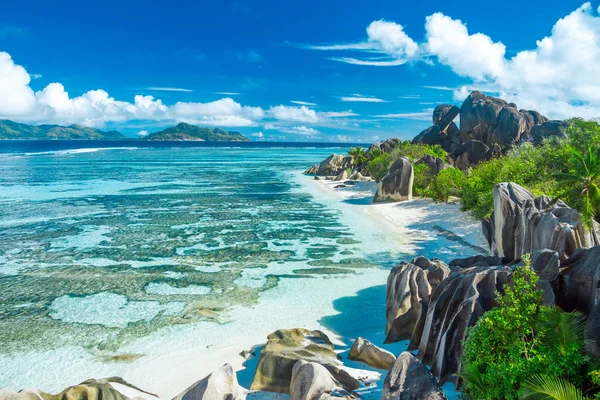 Spiaggia Più Bella Delle Seychelles Anse Source Argent — Foto Stock