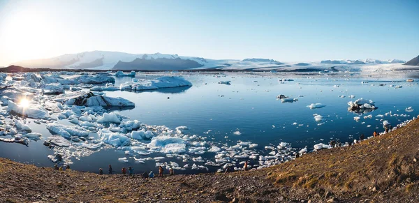 Lagon Glaciaire Spectaculaire Islande Avec Icebergs Flottants — Photo