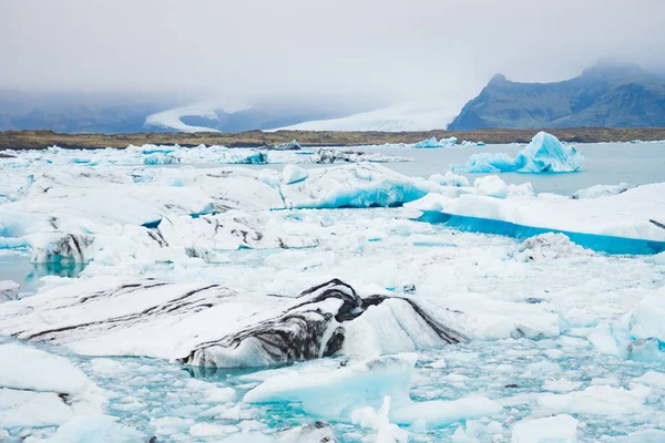 Lagoa Glaciar Espetacular Islândia Com Icebergs Flutuantes — Fotografia de Stock