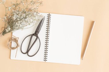 çalışma alanı boş defter ile düz yatıyordu görüntü