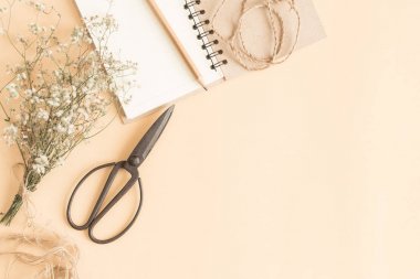 çalışma alanı boş defter ile düz yatıyordu görüntü