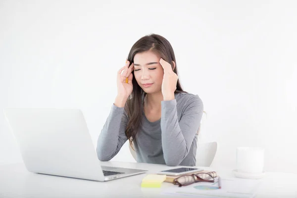 Asian women with stress from work in the office. — Stock Photo, Image