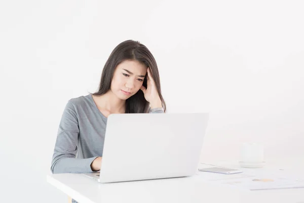 Asian women with stress from work in the office. — Stock Photo, Image