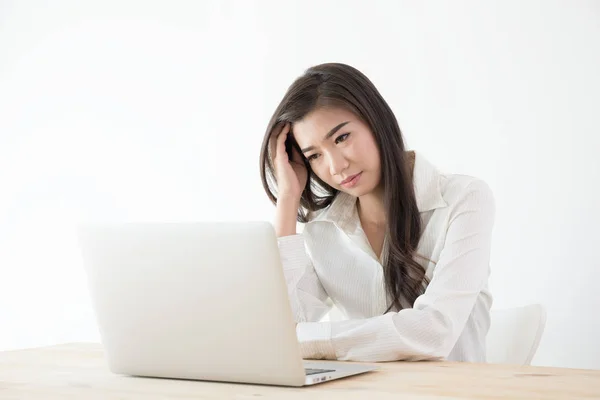 Asian Women Stress Work Office — Stock Photo, Image