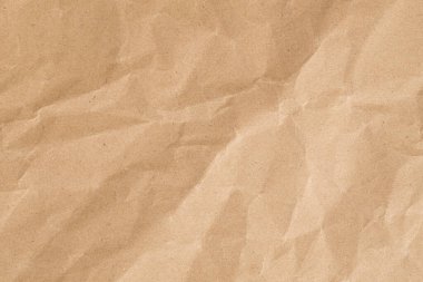 Geri dönüşümlü kahverengi kağıt buruşmuş doku, arka plan için eski kağıt yüzeyi