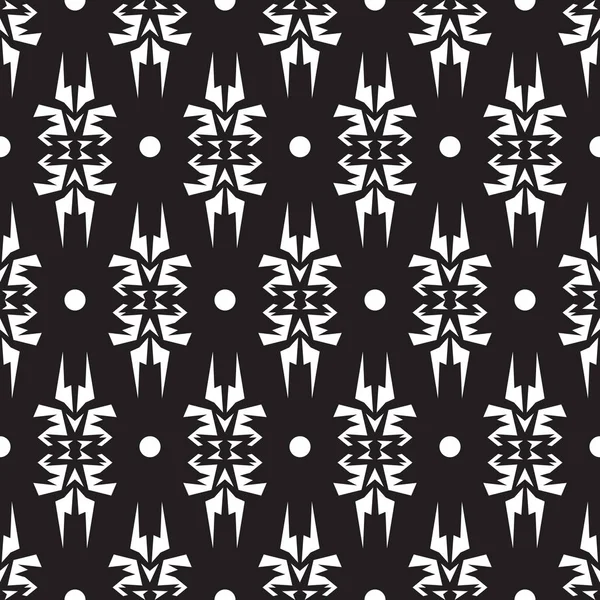Seamless native vector pattern in monochrome background — Stock Vector