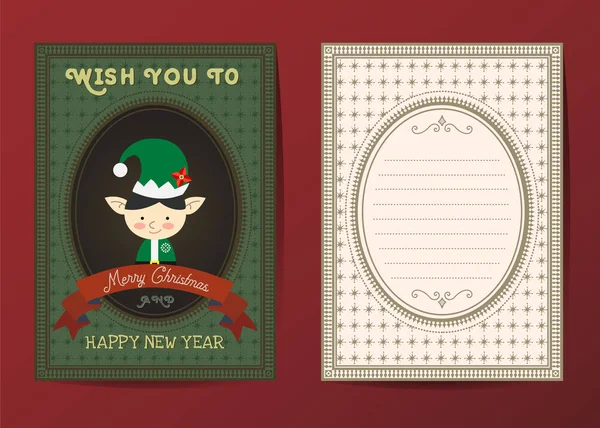 Neşeli Noel ve mutlu yeni yıl tebrik kartı vektör — Stok Vektör