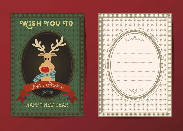 Feliz Natal e feliz ano novo vetor cartão —  Vetores de Stock