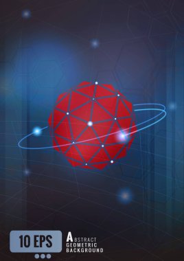 Soyut geometrik küre üzerinde koyu mavi Bg